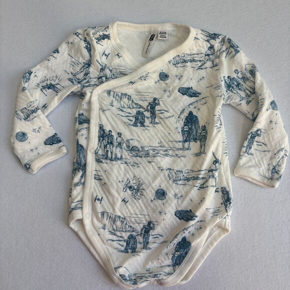 Janie and Jack STAR WARS Baby Toile Wrap Matching Set 12-18 White Luke Leia C3PO - Picture 3 of 7